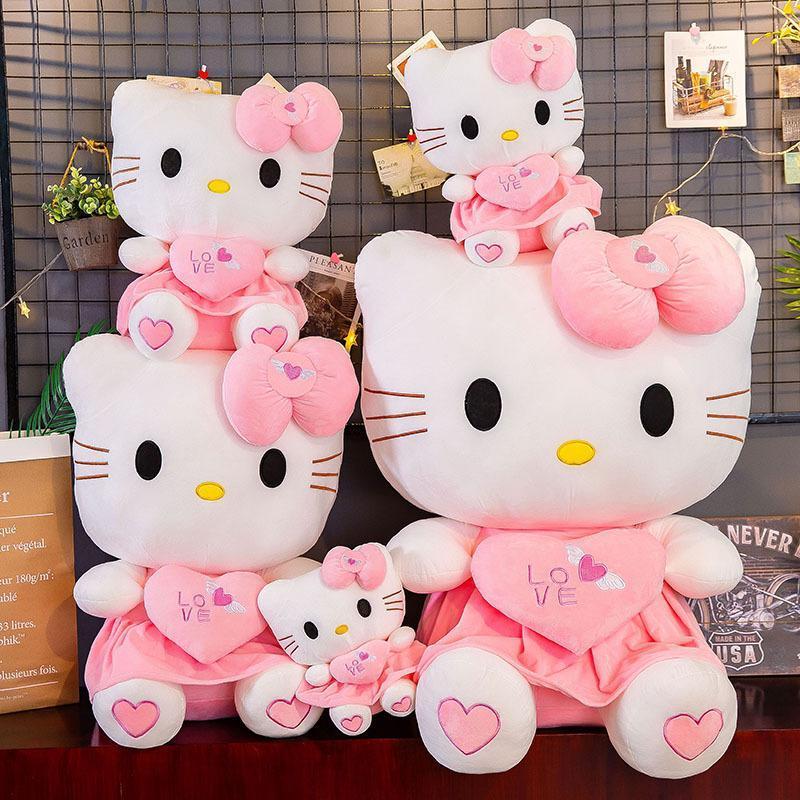 {SE TOY} Đồ Chơi Nhồi Bông Hello Kitty, Sanrio, Búp Bê Thú Nhồi Bông Mèo KT Hoạt Hình, Mềm Mại Và Nhồi Bông, Gối Anime, 24-50cm, Thích Hợp Làm Quà Tặng Sinh Nhật Cho Trẻ Em Và Bé Gái