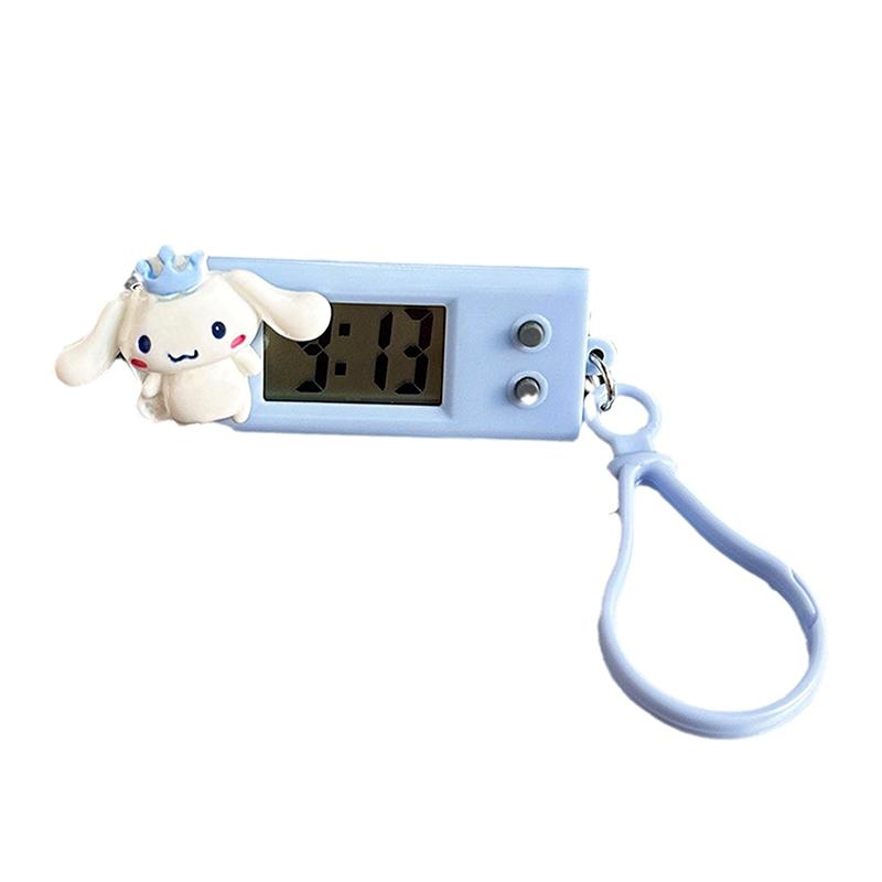 Product Introduction of Sanrio Hello Kitty Electronic Desktop Clock Keychain Kuromi My Melody Electronic Oval Watch Digital Table Time Display Clock 34