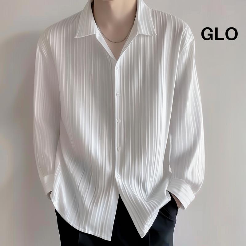 ÁO SƠ MI NAM TAY DÀI VÂN ĐÔI MÀU TRẮNG/ĐEN CO GIÃN, THẤM HÚT TỐT, XXL, STYLE HÀN QUỐC