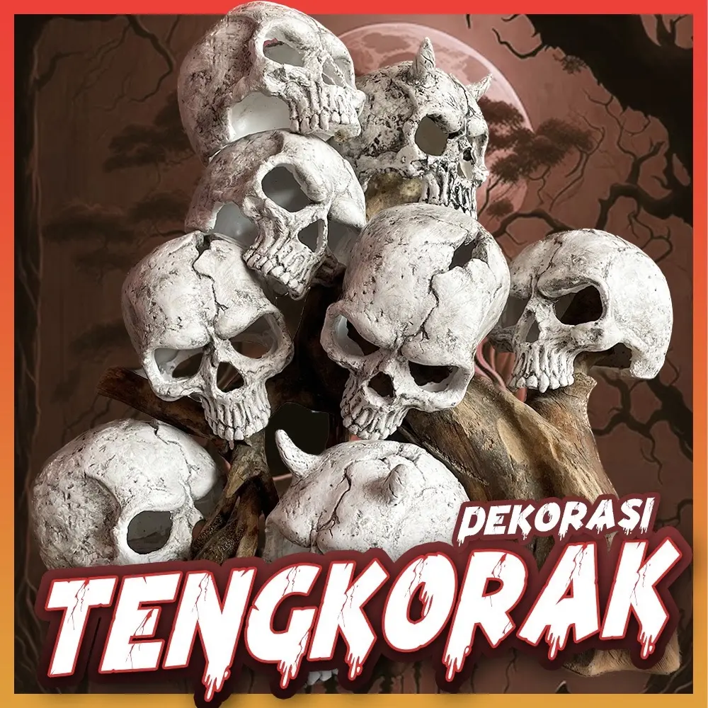 Tengkorak hiasan aquarium/dekorasi miniatur pajangan