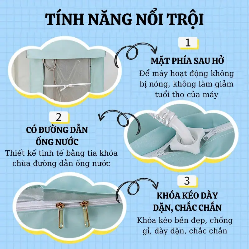 Bọc máy giặt cửa trên vải bạt cao cấp loại dày bền đẹp - Đồng 5