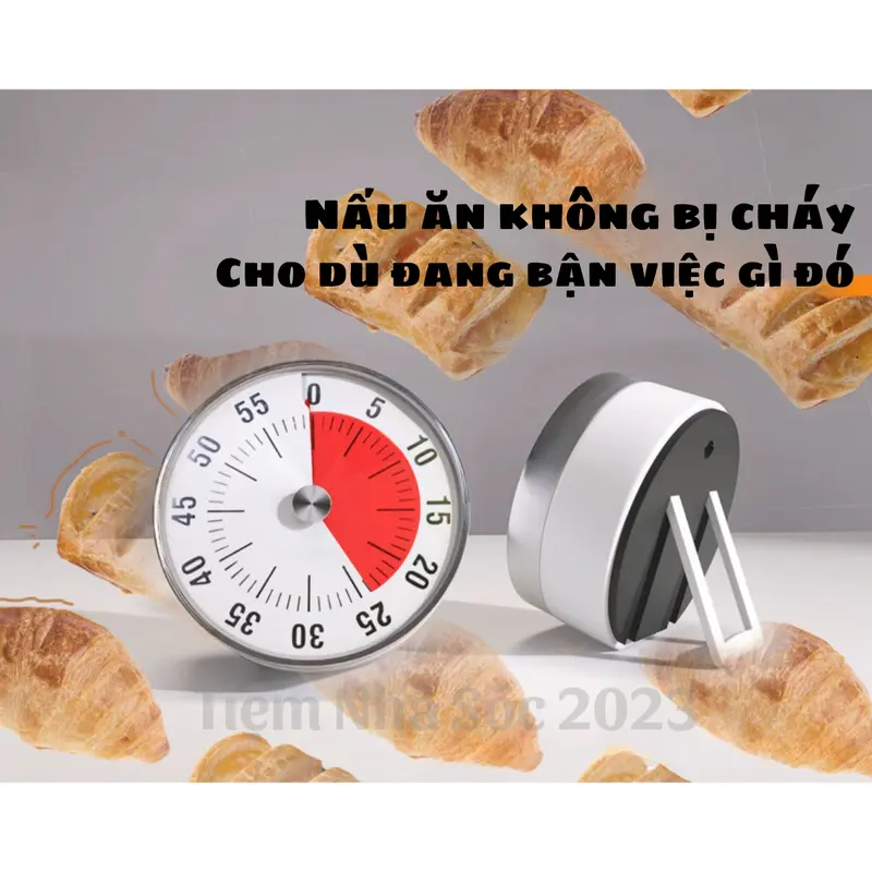 Đồng hồ đếm ngược Mechanical Timer,Đồng hồ hẹn giờ đếm ngược loại lớn 8cm giúp trẻ làm quen thời gian 5