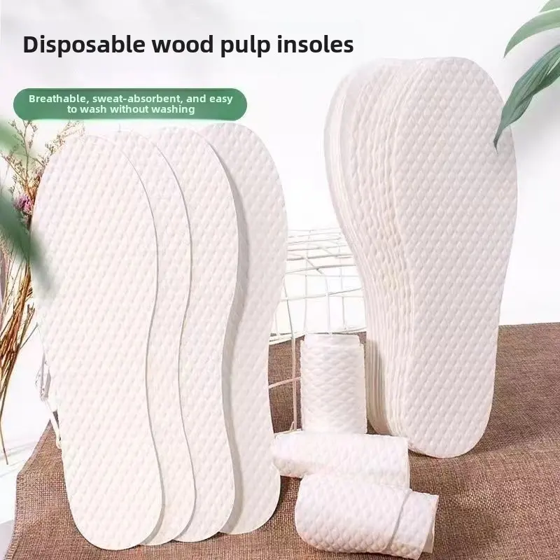 Disposable Insoles No Wash Breathable Hygienic Wood Pulp Insoles Men Sweat Absorbing Deodorant Insoles Customizable Summer Insoles