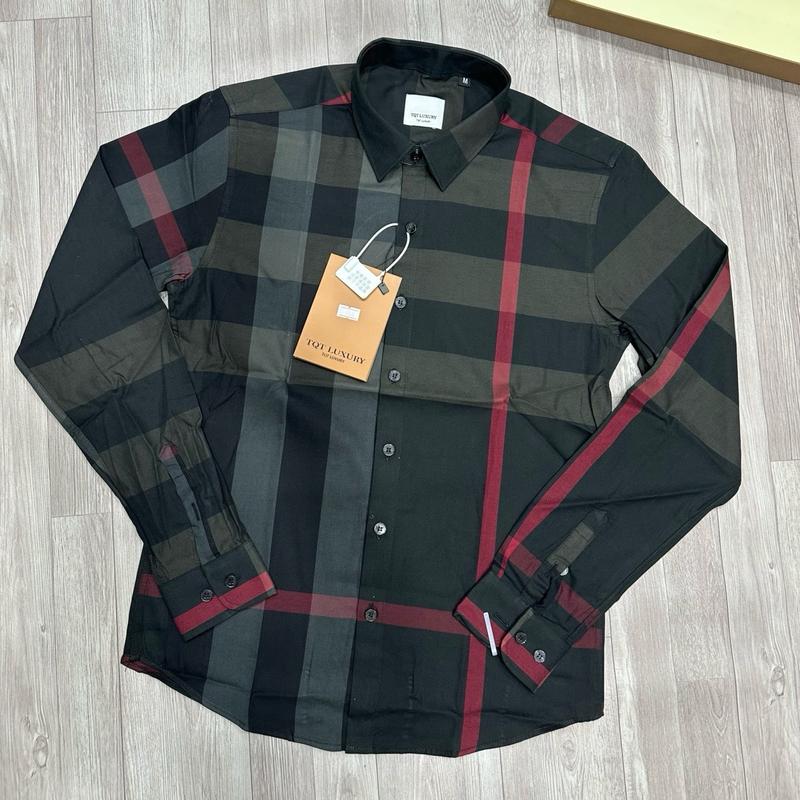 Áo Sơ Mi Để Đen Sọc Caro Đỏ Nam Menswear Shirt Có Cổ Jean Kem