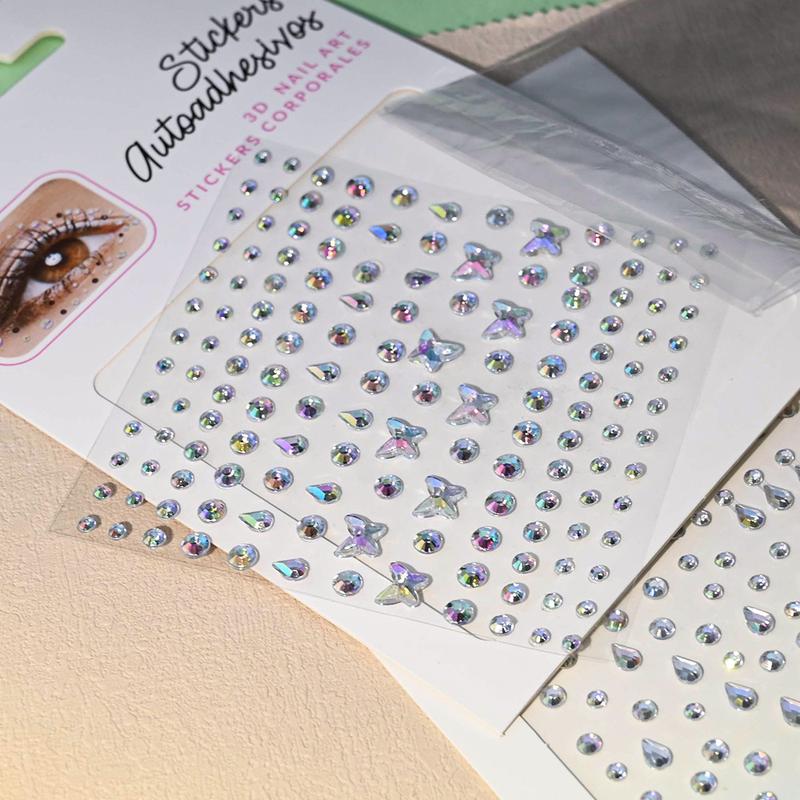 Product Introduction of Diamond Face Stickers Nail Art Diamond Face Performance Party Makeup Ball Decorations No Glue Decorative Face Stickers 10