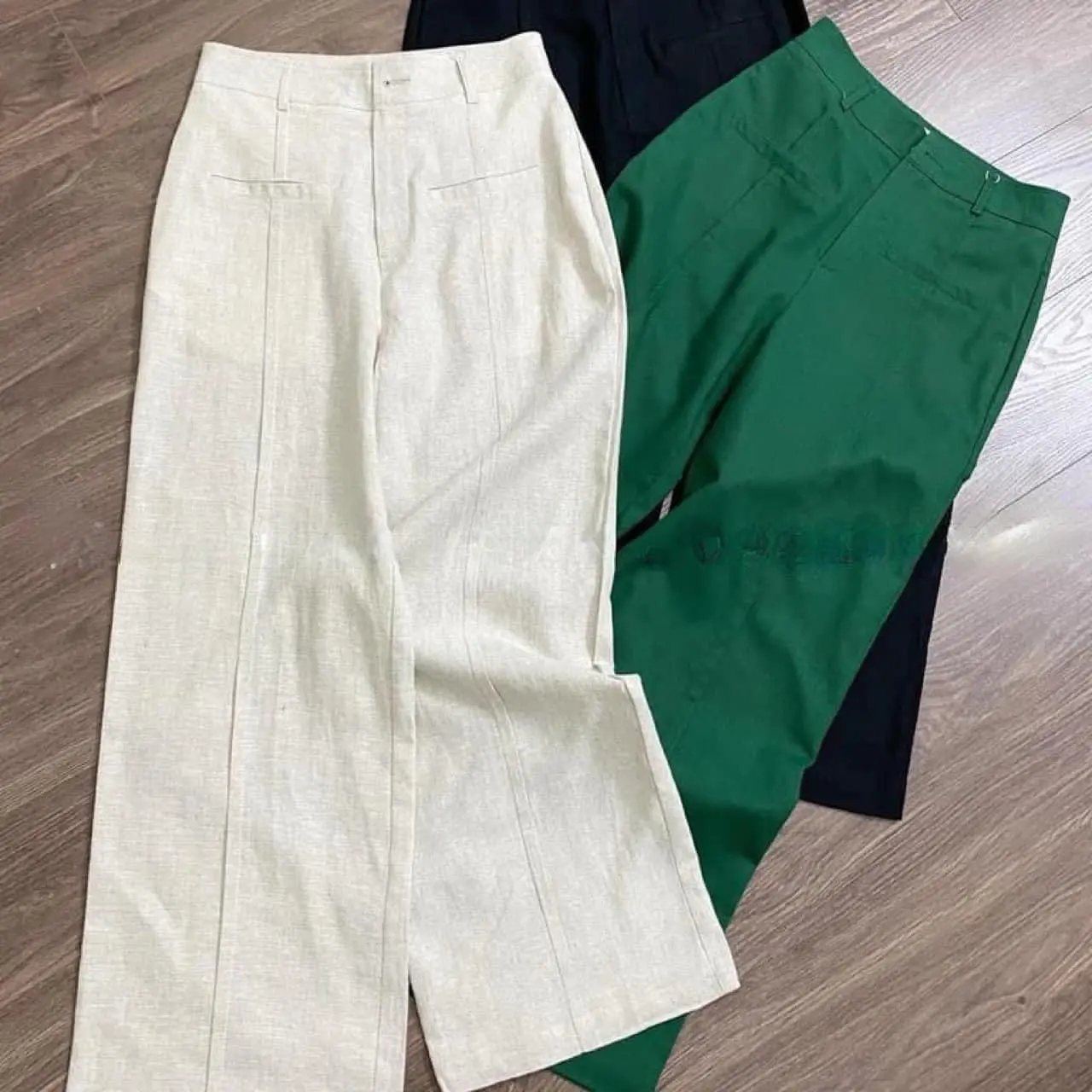 Quần ống suông rộng dài chất linen cao cấp cạp cao tôn dáng dễ phối đồ