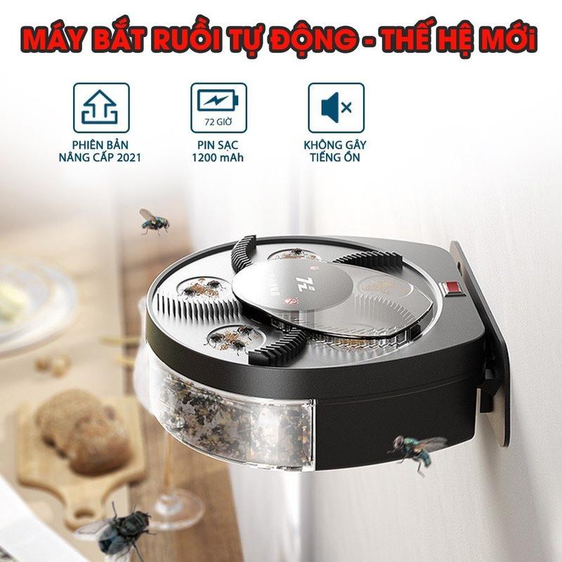 Máy Bắt Ruồi Tự Động HZ-BYQ008- Pin Sạc Tích Điện - Bẫy Ruồi Thông Minh - Phiên Bản Nâng Cấp Mới Nhất