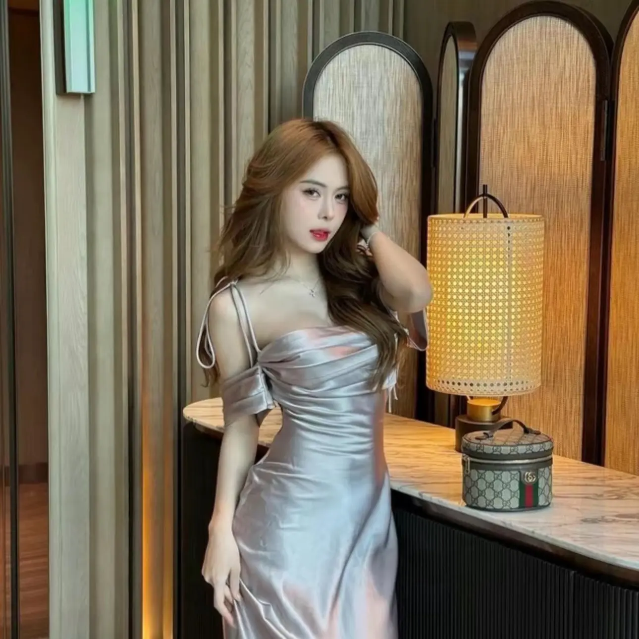 ĐẦM LỤA THIẾT KẾ TRỄ VAI DÁNG DÀI XẺ BIGSIZE 50-90KG ( BÈO BÉO BIGSIZE ) Nữ Dress Women