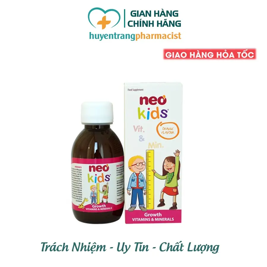 Neo Kids Growth Vitamins - Bổ sung vitamin tổng hợp giúp bé khoẻ mạnh (Lọ 150ml)