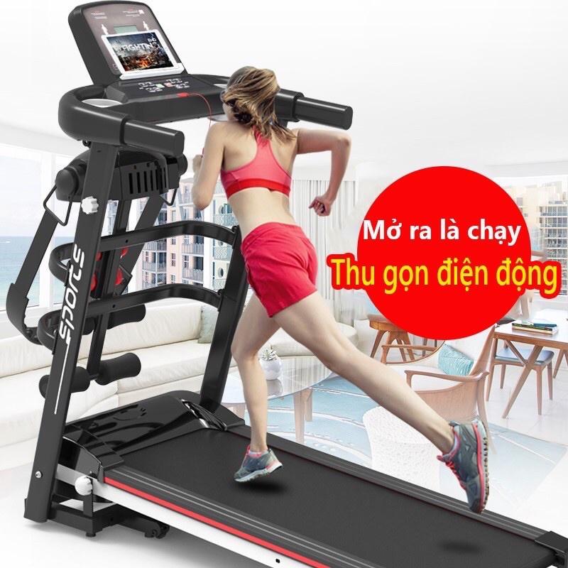 Máy chạy bộ đa năng A7S SPORT, kèm đai massage và tạ tay. máy  chạy phd tại nhà Tập Gym đi may chay bo  tai nha thể dục