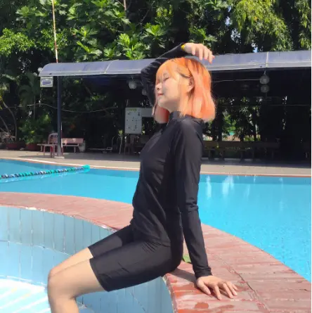 Bikini đồ bơi nữ kín đáo tay dài quần dài che nắng màu đen VATIXA BKN136 2