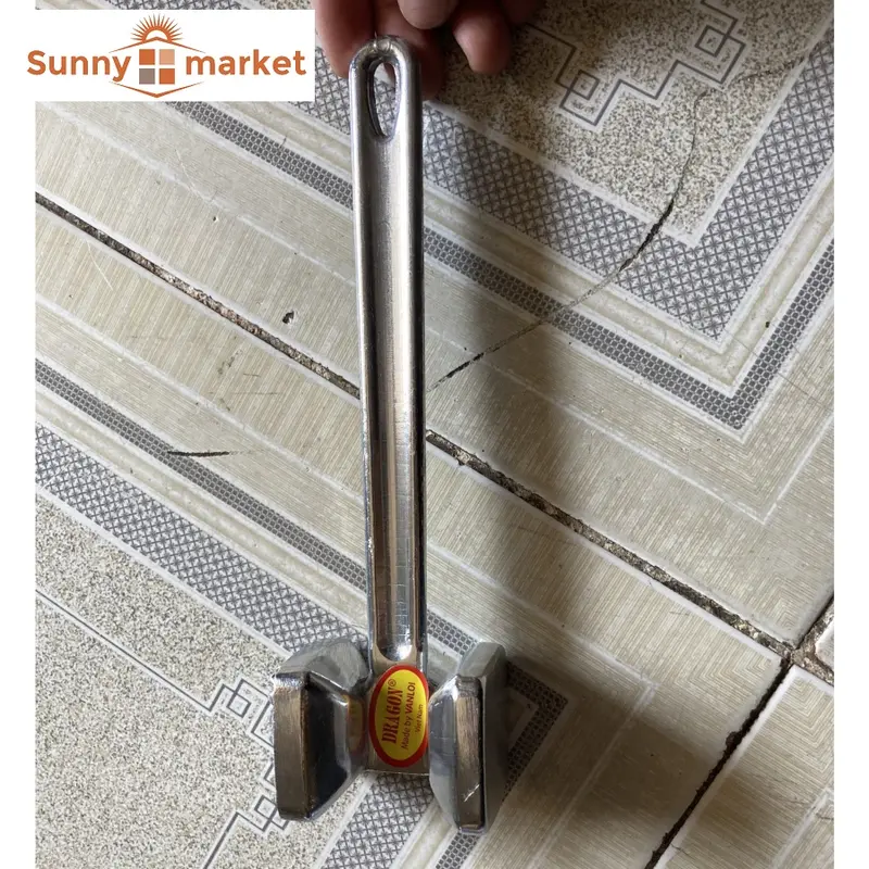 Búa đập thịt đa năng 2 đầu mặt trơn và mặt gai dài 23cm nhãn Drangon bằng gang nguyên khối 3