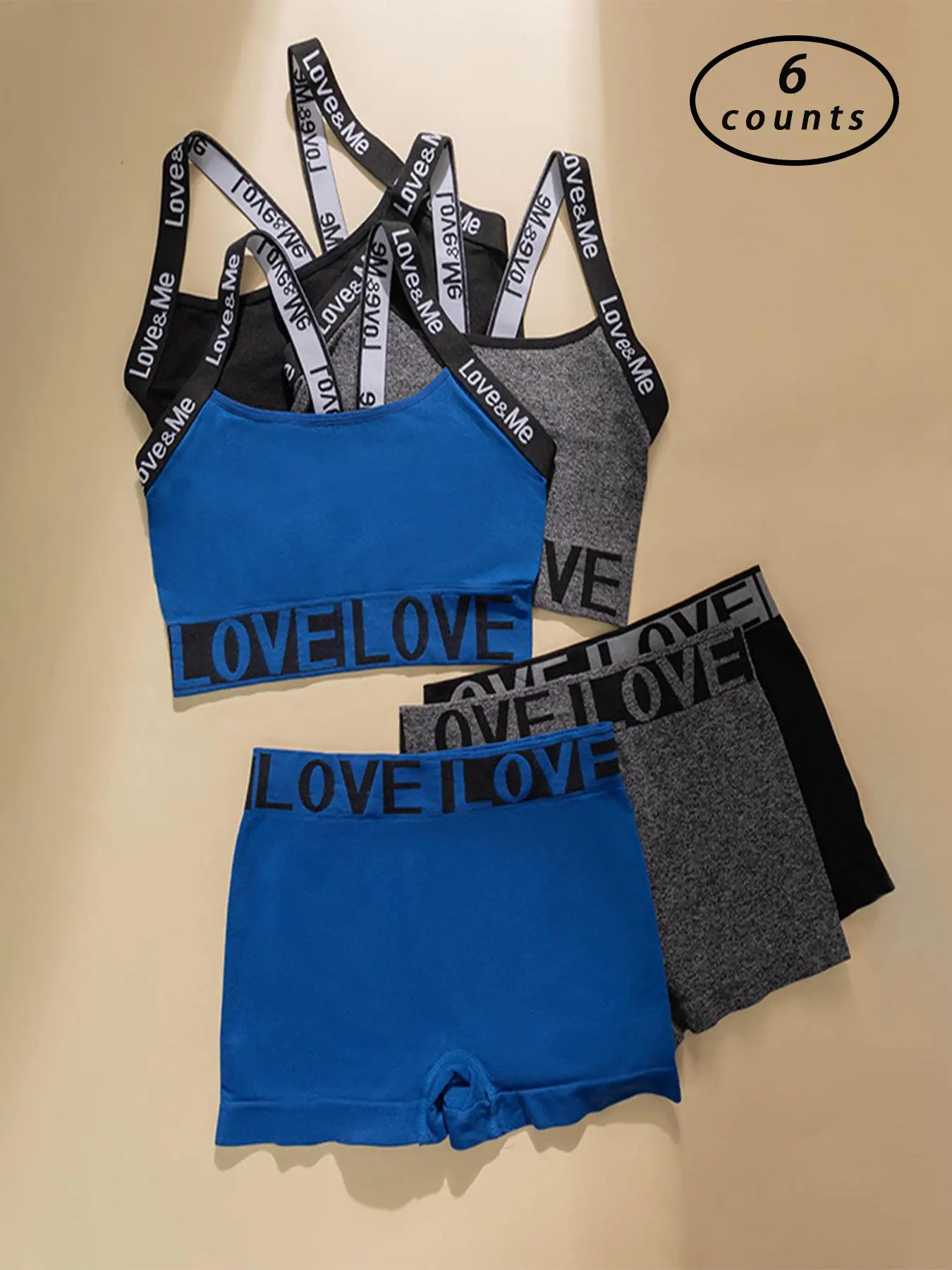 Women's Letter Tape Wireless Bra & Panty Set, Casual Comfy Breathable Backless Bra & Panty Set for Daily Wear, Underwear Set for Women, Clothing
