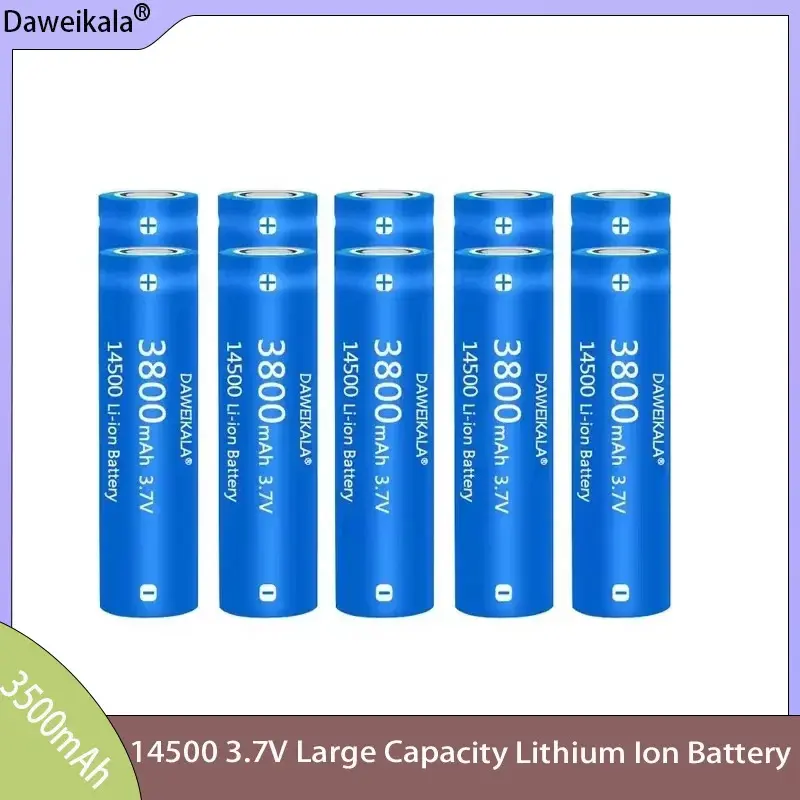 DAWEIKALA 14500 3.7V Large Capacity 3800mAh Lithium Ion Battery