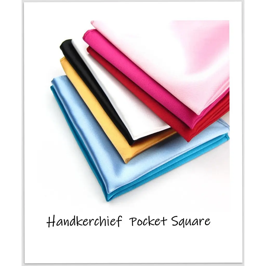 Men's Decent Satin Pocket Square Handkerchief Plain Solid Color Suit Décor Hanky