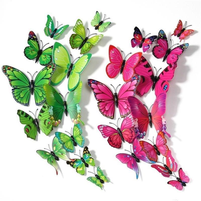 Product Introduction of 12pcs 3D Double Layer Butterflies Wall Stickers Living Room Decor Wedding Kids Room Decoration DIY Wall Art Stickers 14