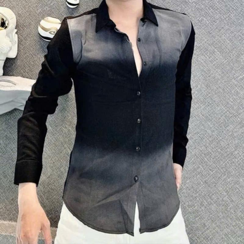 Áo sơ mi nam nữ ngắn tay dài thoáng mát phối loang mẫu mới trẻ trung chuẩn hàng Menswear