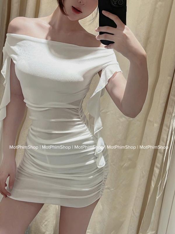 Váy Body Nữ Nhúng Sườn Dự Tiệc Hack Dáng, Váy Ôm Spani Dress 2