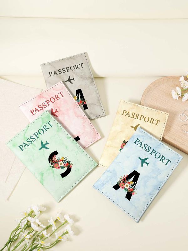 Letter Pattern Passport Case, Lightweight & Portable Passport Holder, Multi-functional Passport Case for Men & Women, Travel Accessories 5