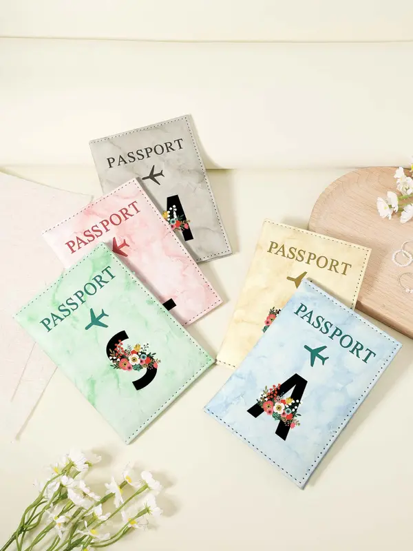 Letter Pattern Passport Case, Lightweight & Portable Passport Holder, Multi-functional Passport Case for Men & Women, Travel Accessories 5