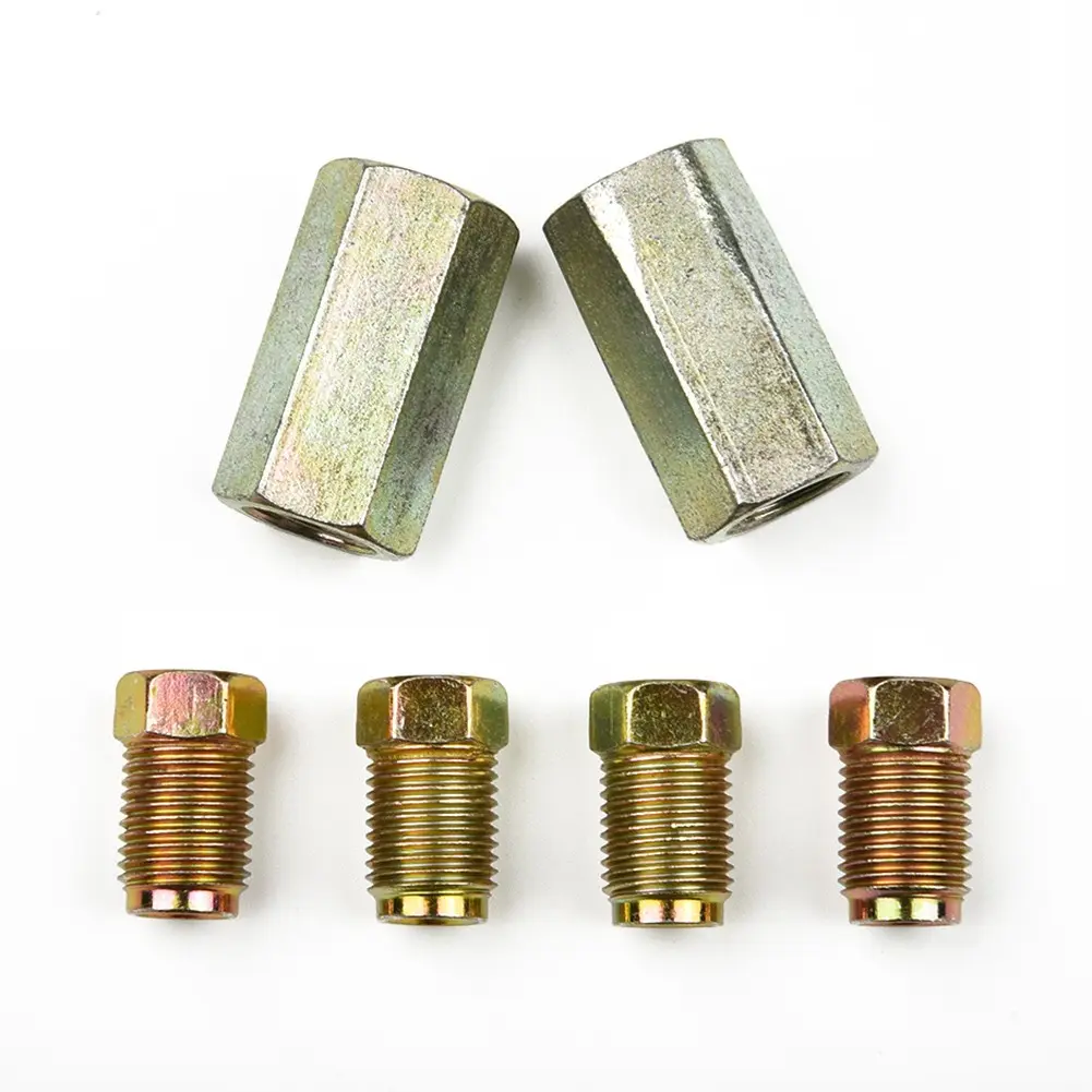 Brake Pipe 2 Qty 2 Way Female Connector With 4 M10 10mm Male Nuts 3/16 " Union