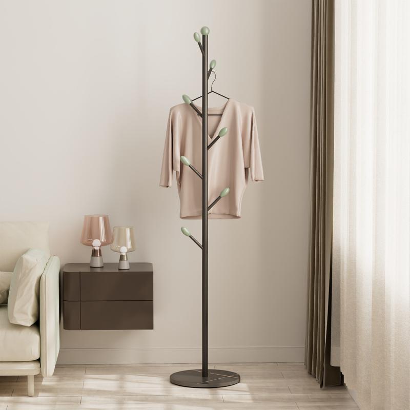 Product Introduction of Home Entryway Floor-standing Coat Rack Modern Simple Clothes Rack Space-saving Artifact Rock Slab Metal Storage Rack 19