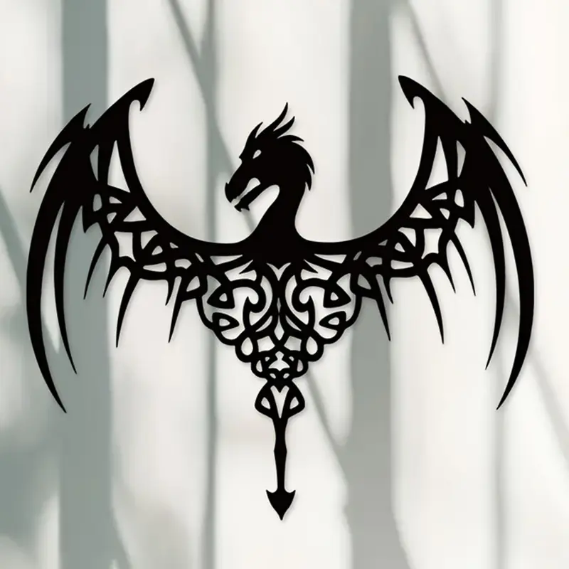 Dragon Wing Design Wall Art, 1 Count Modern Art Metal Wall Decor, Wall Hanging Decor for Home Living Room Bedroom 3