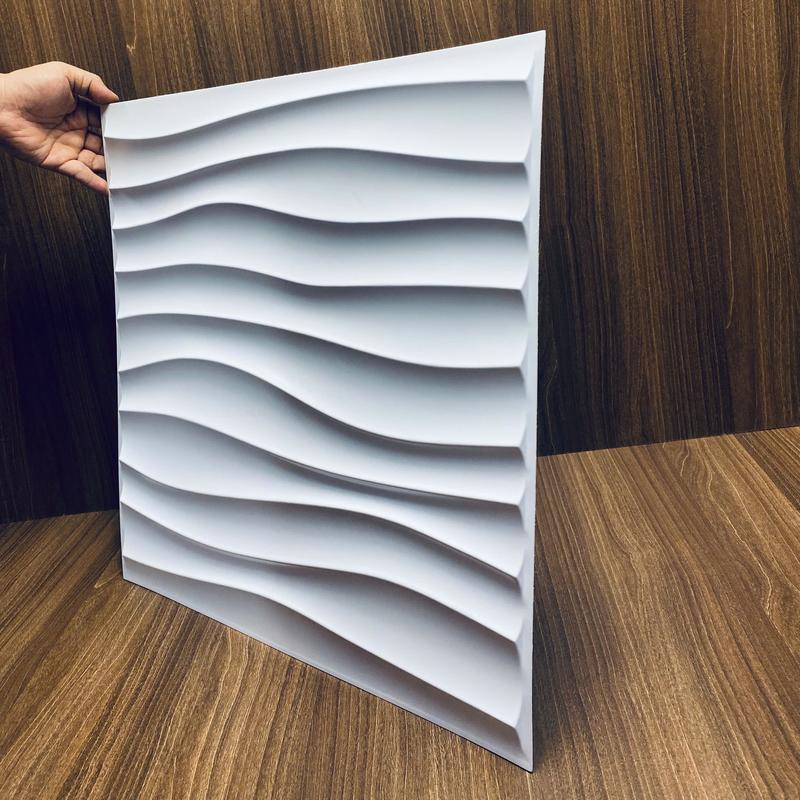Tấm ốp 3D Nhựa Chụp Ảnh Mã Vân Sóng Mịn - Màu trắng hoặc Màu Đen - Mã VP64 số lượng 2 tấm - Ko keo dán ko kẹp góc.