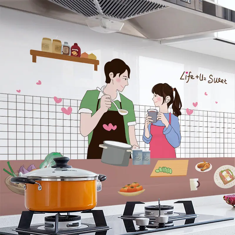 Tranh dán bếp chống dầu mỡ, 60 x 90cm chịu nhiệt, chịu nước rễ lau, sẵn keo dính, giấy decal trang trí decor bếp đẹp Decor Phòng Đồng