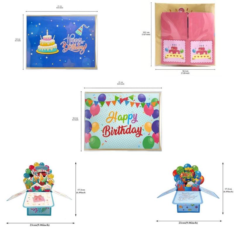 Product Introduction of 3D Birthday Music and Lighting Greeting Card Box, 1 Count Happy Bithday Music Greeting Card with Envelope and Message Card, Surprise Birthday Gift 1
