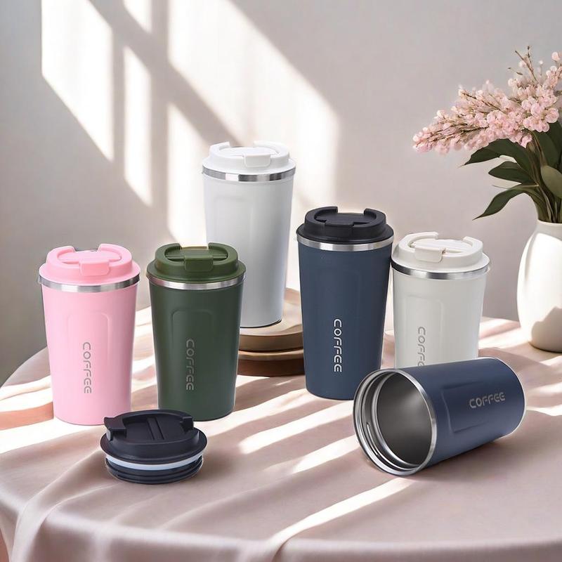 Product Introduction of Modern Stainless Steel Vacuum Insulated Coffee Cup, 1 Count Portable Leakproof Water Bottle, Drinking Cup for Home Office Outdoor Camping Travel 8