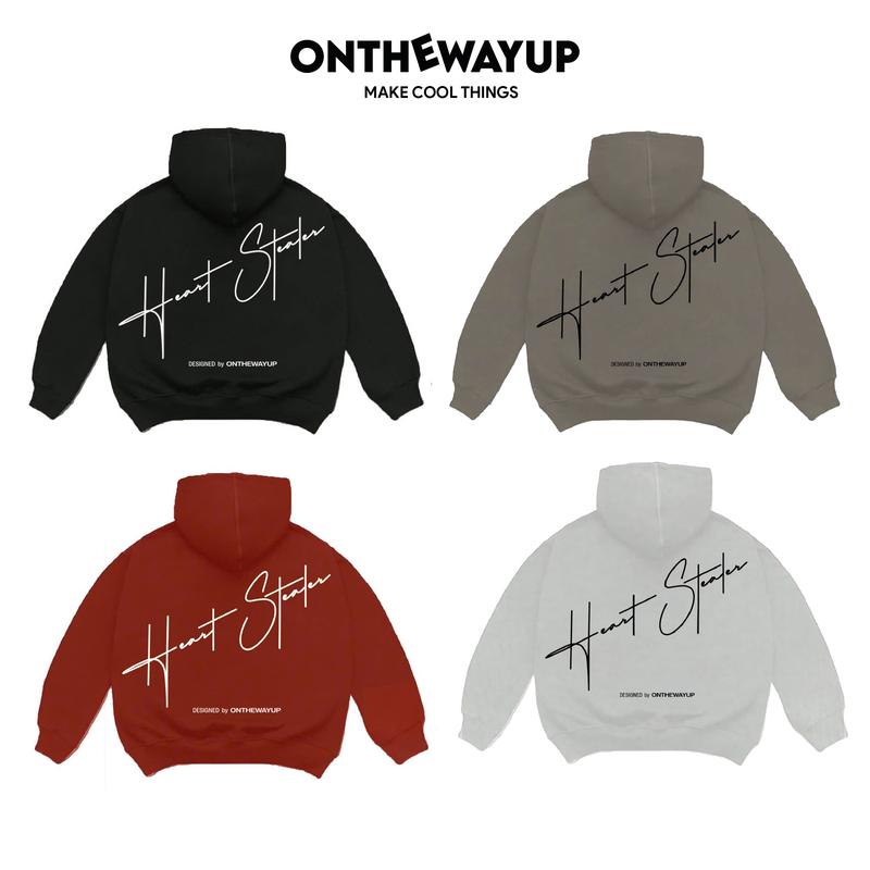 Áo khoác nỉ form BOXY IN NỔI Heart Stealer local brand ONTHEWAYUP Hoodie Menswear Dài Tay hoodie nam Nhung zip
