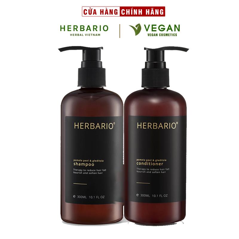  Bộ đôi Dầu Gội bồ kết & vỏ bưởi herbario 300ml + Dầu Xả Bồ Kết & vỏ bưởi Herbario 300ml 
