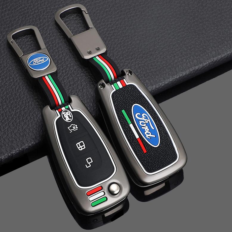Ốp Chìa Khóa Xe Ford Focus Ecosport Fiesta Ranger Hợp Kim Cao Cấp Bản Chìa Gập Và Chìa Thông Minh
