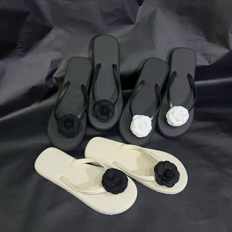 Dép xỏ ngón hoa trà sang chảnh đi biển đi tiệc nhẹ êm(size lẻ gầy ngắn lùi size) 2