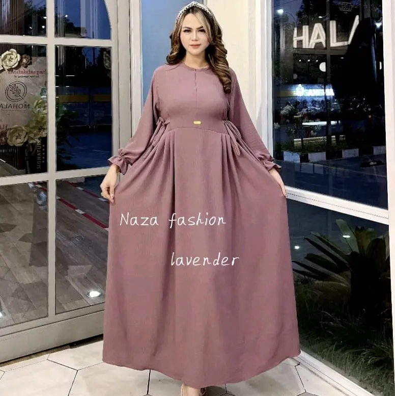 NIKITA Dress SET HIJAB VOAL Gamis chiby cringkle airflow Muslim Wanita