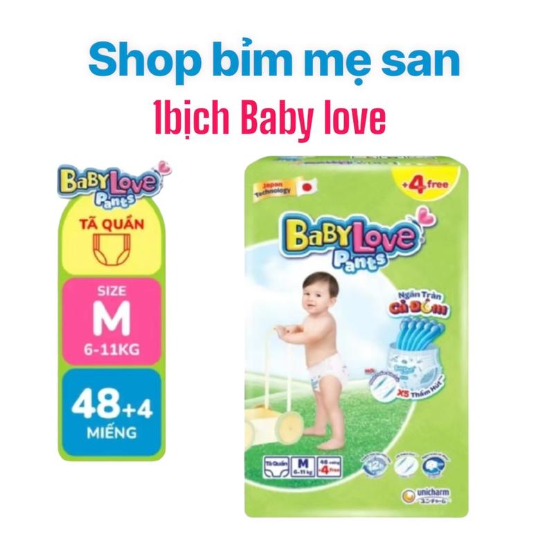  Bỉm tã quần BABY LOVE thương hiệu unicharm đủ size dành cho bé M-2XL 48m 3XL,4XL,5XL 33+2m   cộng miếng tuỳ chương trình công ty  