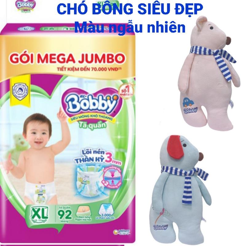 KÈM GỐI ÔM CÚN.TÃ QUẦN BOBBY MAGA JUMBO  LÕI NÉN THẦN KỲ M120,L96,XL92,XXL84