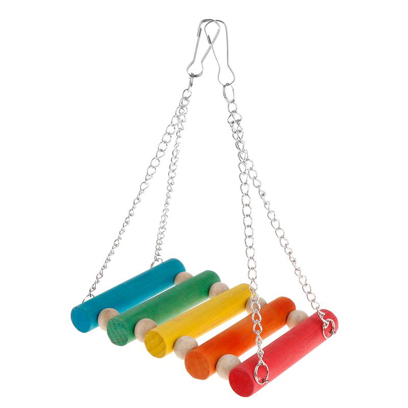 Product Introduction of Parrot Swing Toys Pet Birds Cage Toys Wooden Hammock Fun Hanging Toys for Birds 24