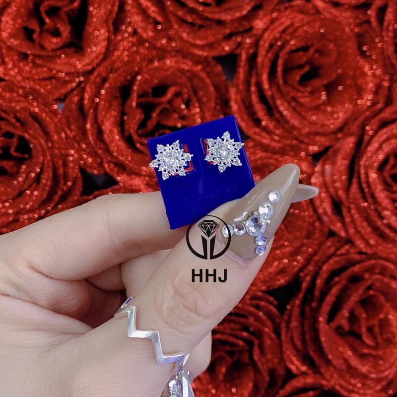 Bông nụ hoa tuyết nhỏ xinh bạc ta cho nữ chốt xiên _ bạc đẹp hải hạnh HHJ