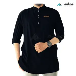Azlina Kurta Pria Koko Dewasa Gaya Casual Bahan Katun Madinah Premium Koko Formal Muslim Nyaman Simple Baju Santai