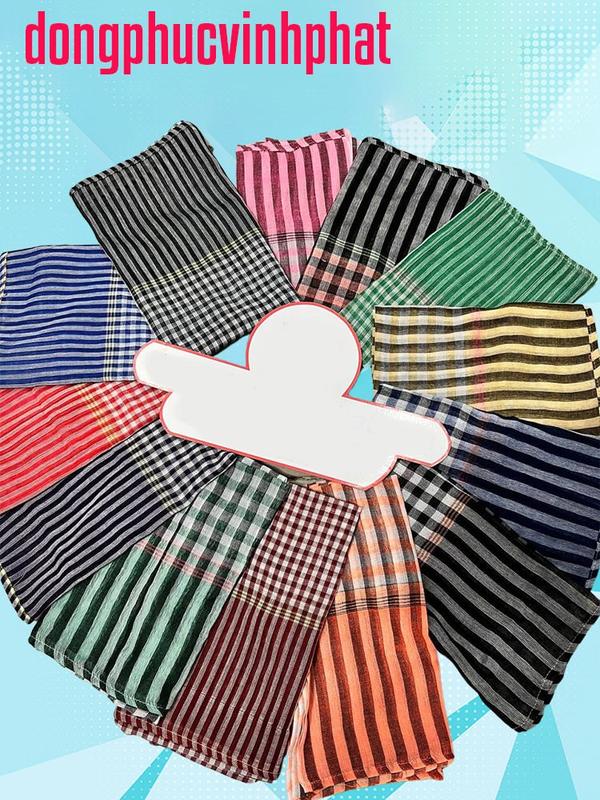 Khăn Rằn Nam Bộ Truyền Thống Nhiều Màu Sọc Caro Nhỏ