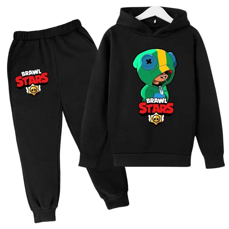 Product Introduction of Children's cartoon game printed hoodie Sports shirt top + pants handsome sports comfortable casual suit 2