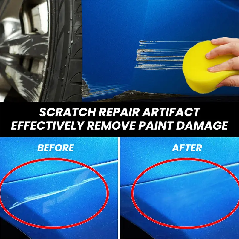 Chất Tẩy Vết Xước Xe Hơi Sáp Phục Hồi Sơn Đánh Bóng Tự Động Chống Thấm Nước 120Ml Kèm Miếng Bọt Biển 3