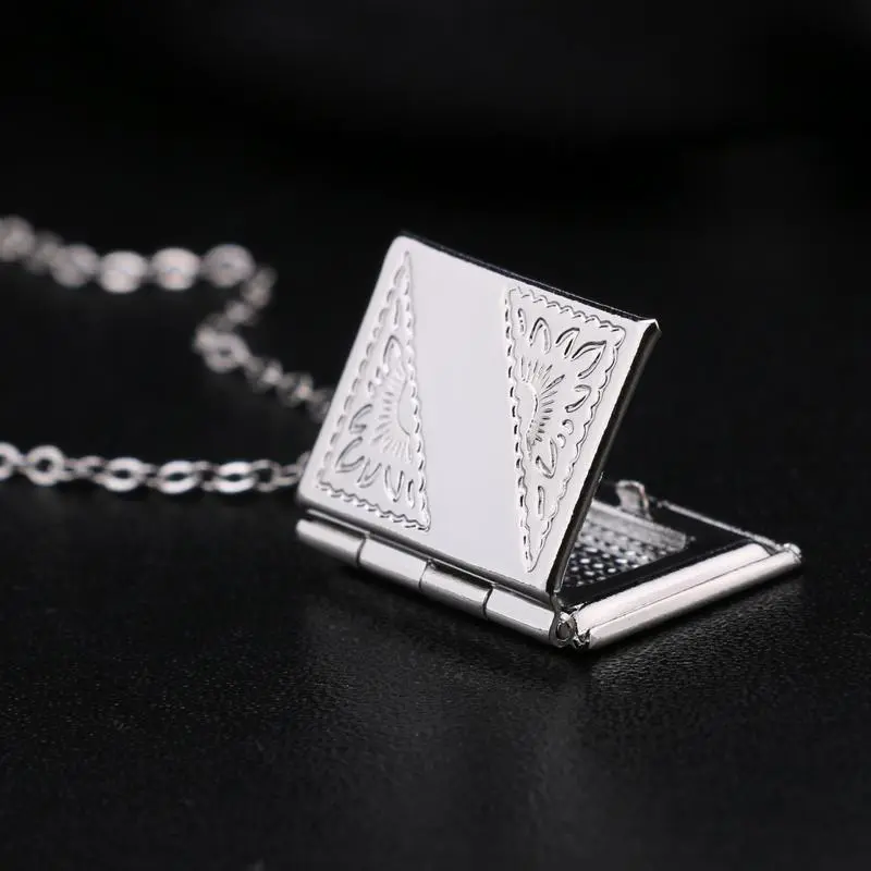 Vòng Cổ Mặt Dây Chuyền Locket Hình Sách, Dành Cho Nam Và Nữ, Với Chèn Ảnh, Hoàn Hảo Cho T3K0 Được Yêu Thích