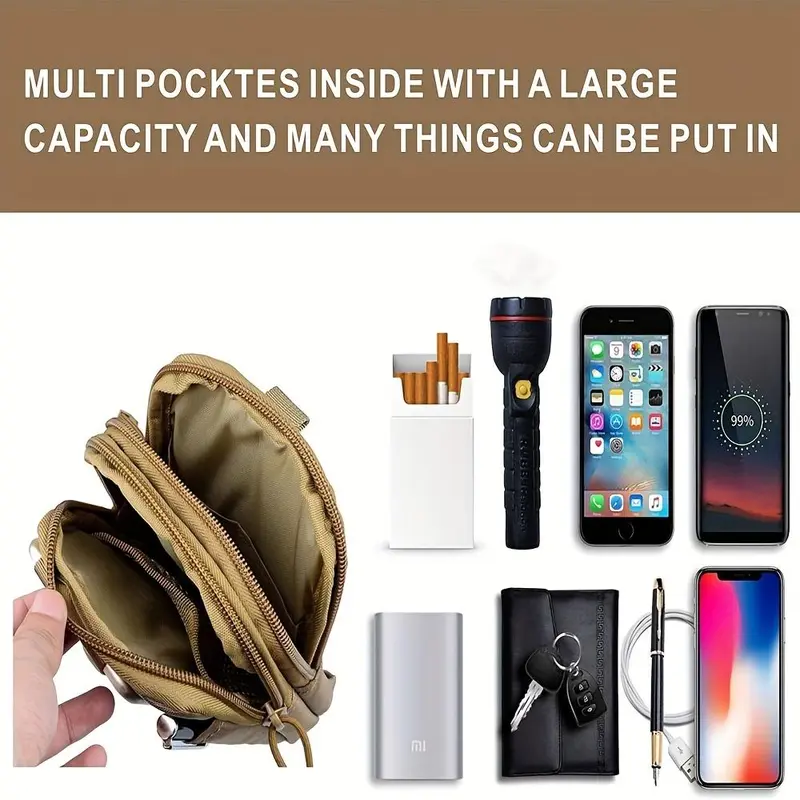 Waterproof Oxford Climbing Multi-grid Waist Tactical Pouch, Outdoor Hiking Camping Fanny Pack, Multifunctional Phone Wallet Bag 3