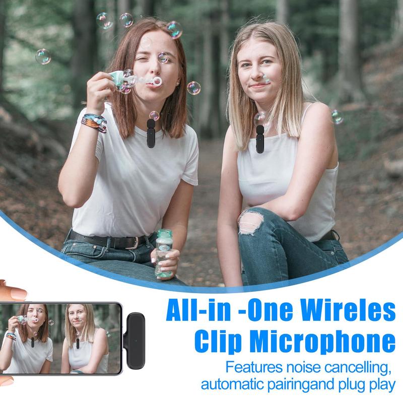 Product Introduction of Wireless Lavalier Microphone, USB Rechargeable Wireless Microphone, Noise Reduction Technology Microphone for Live Streaming & Video Blogging 3