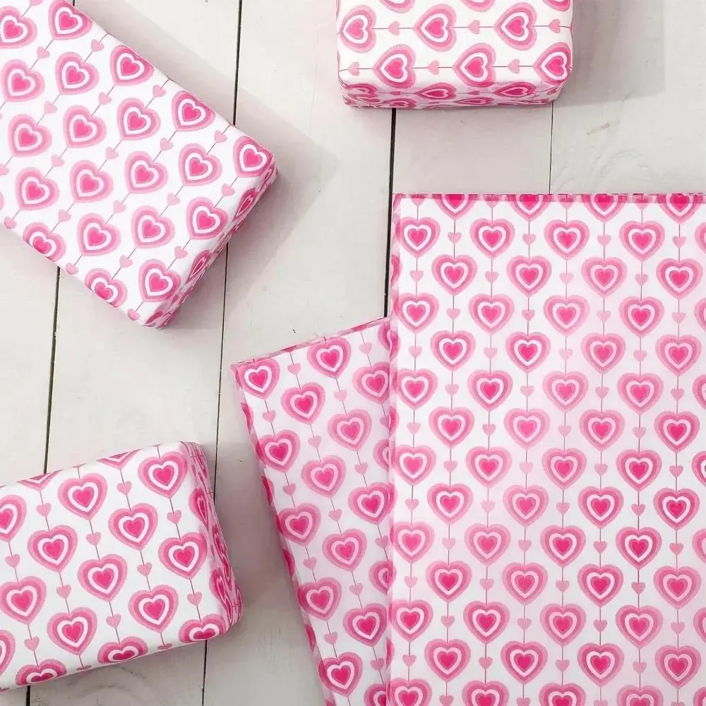 Heart Pattern Gift Wrapping Paper, 10 Sheets/pack Gift Wrapping Paper, Decorative Paper for Birthday Party Wedding