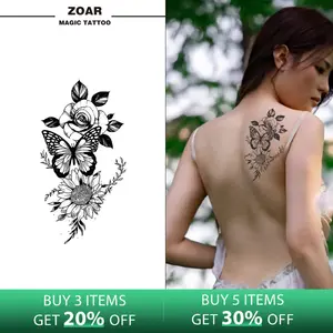 ZOAR Stiker Tato M-131 Temporary Semi Permanen 【iris】Tahan lama Tattoo menempel dekorasi seni untuk pria dan wanita