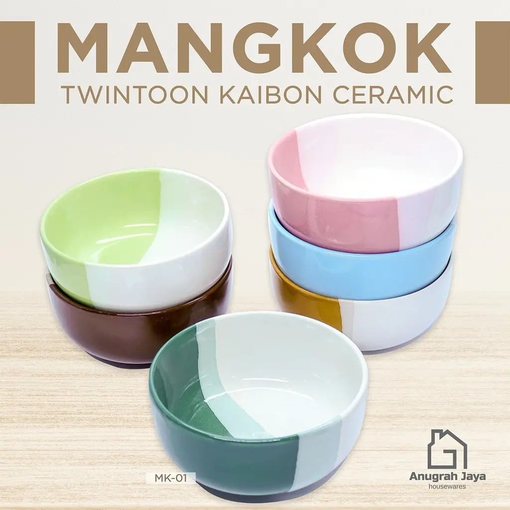 Mangkok Sup Bulat Keramik Mk-01 Kaibon